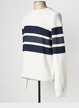 Pull col rond blanc IKKS homme