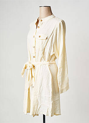 Robe mi-longue col rond blanc GRACE & MILA femme