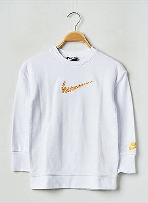 Sweat-shirt col rond blanc NIKE fille