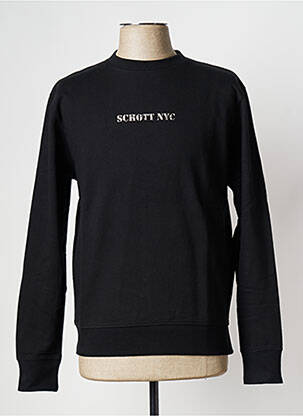 T-shirt col rond noir SCHOTT homme