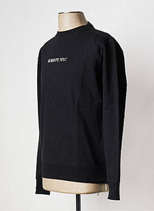 T-shirt col rond noir SCHOTT homme