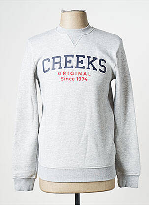 Pull col rond gris CREEKS homme