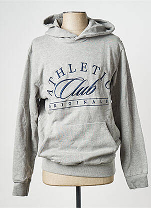 Sweat-shirt à capuche col rond gris JACK & JONES homme