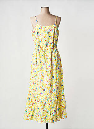 Robe mi-longue col rond jaune EKYOG femme