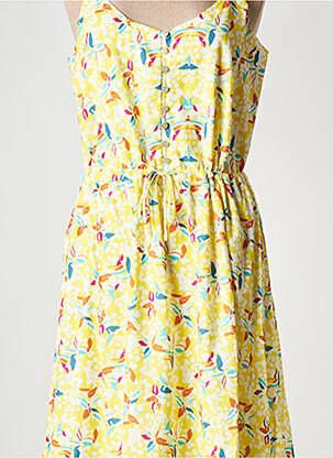 Robe mi-longue col rond jaune EKYOG femme