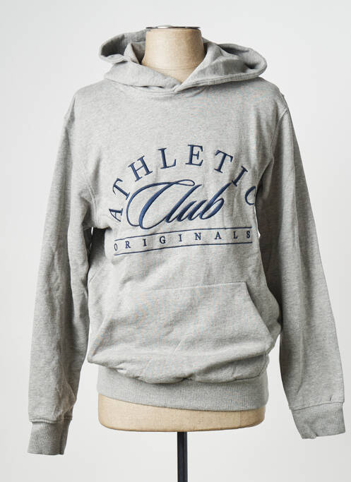 Sweat-shirt à capuche gris JACK & JONES pour homme