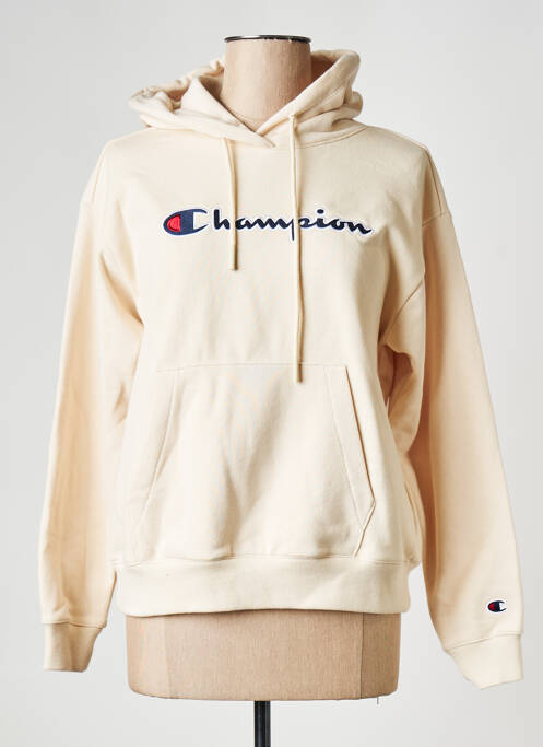 Sweat-shirt à capuche beige CHAMPION pour femme