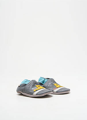 Chaussons/pantoufles fermeture elastique bout rond gris ROBEEZ garçon