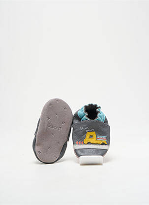 Chaussons/pantoufles fermeture elastique bout rond gris ROBEEZ garçon
