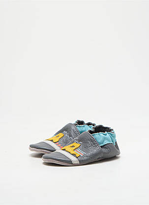 Chaussons/pantoufles fermeture elastique bout rond gris ROBEEZ garçon
