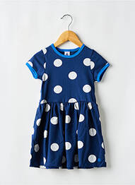 Robe mi-longue col rond bleu PETIT BATEAU fille