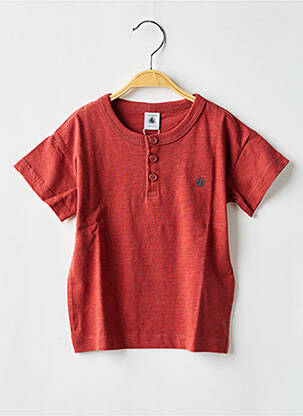 T-shirt col rond orange PETIT BATEAU fille