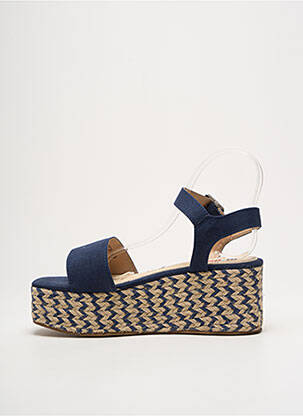 Sandales/nu pieds talon compensé talon de 7 à 9cm bleu MTNG femme