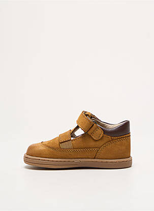 Bottillons fermeture lacets bout rond marron KICKERS garçon