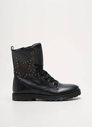 Bottines/boots fermeture zip et lacets bout rond noir SHOESME fille