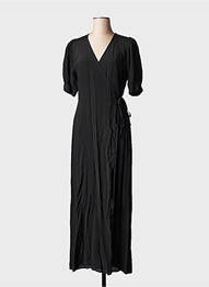 Robe longue col v noir LA FEE MARABOUTEE femme