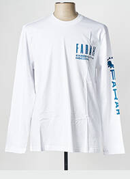 T-shirt col rond blanc FARAH homme