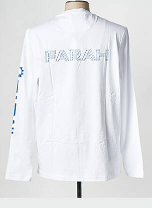 T-shirt col rond blanc FARAH homme