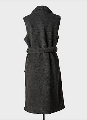 Manteau long noir PIECES femme