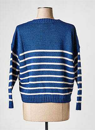 Pull col rond bleu LA FEE MARABOUTEE femme