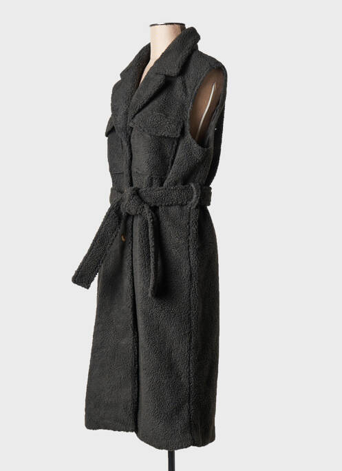 Manteau long noir PIECES femme