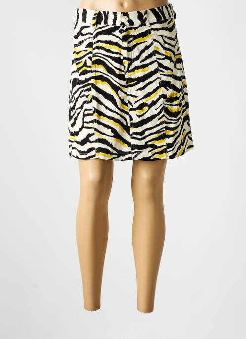 Mini-jupe jaune SEE U SOON pour femme