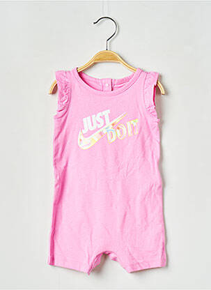 Combishort col rond rose NIKE fille