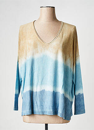 Pull col v bleu LA FEE MARABOUTEE femme