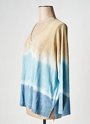 Pull col v bleu LA FEE MARABOUTEE femme