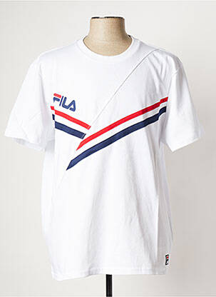 T-shirt col rond blanc FILA homme