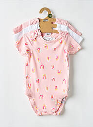 Body lingerie col rond rose DIM enfant