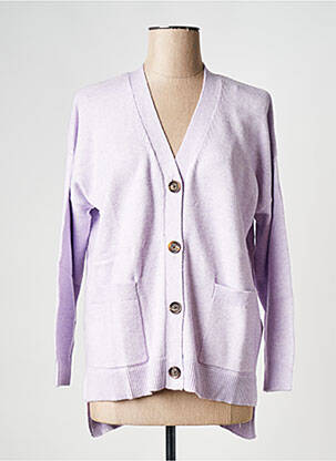 Gilet manches longues col v violet VILA femme