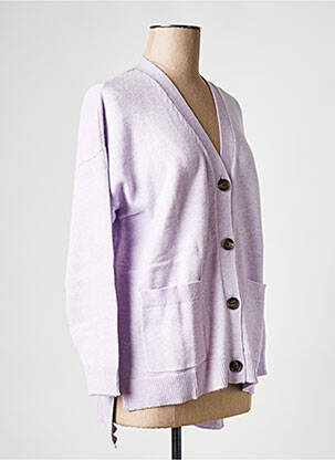 Gilet manches longues col v violet VILA femme