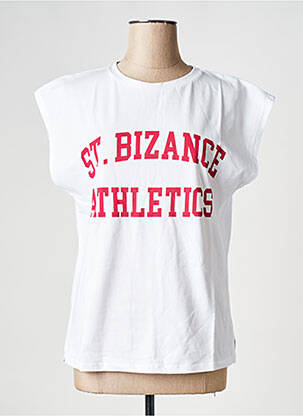 T-shirt col rond blanc BIZANCE femme