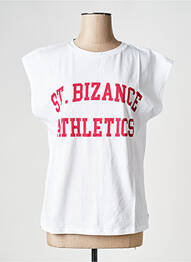 T-shirt col rond blanc BIZANCE femme