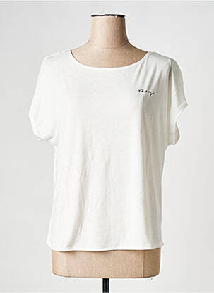 T-shirt col rond blanc ROXY femme