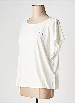 T-shirt col rond blanc ROXY femme