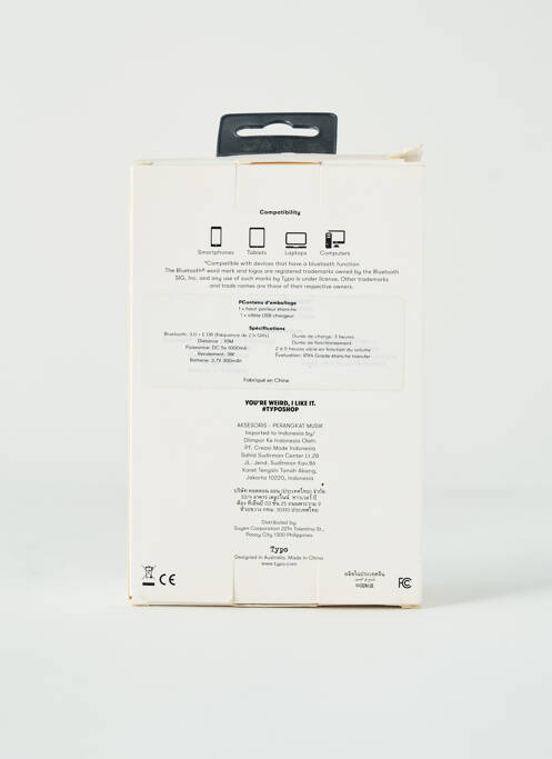 Accessoire divers noir TYPO pour unisexe