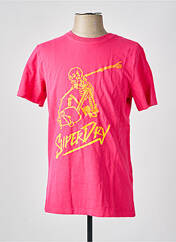 T-shirt rose SUPERDRY pour homme seconde vue