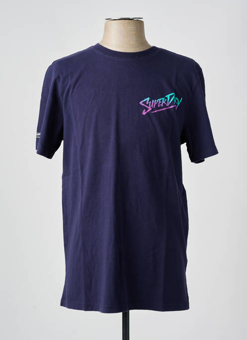 T-shirt bleu SUPERDRY pour homme