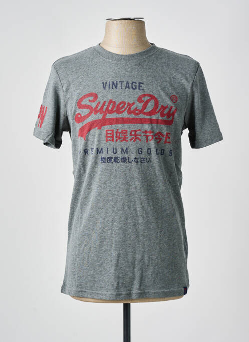 T-shirt gris SUPERDRY pour homme