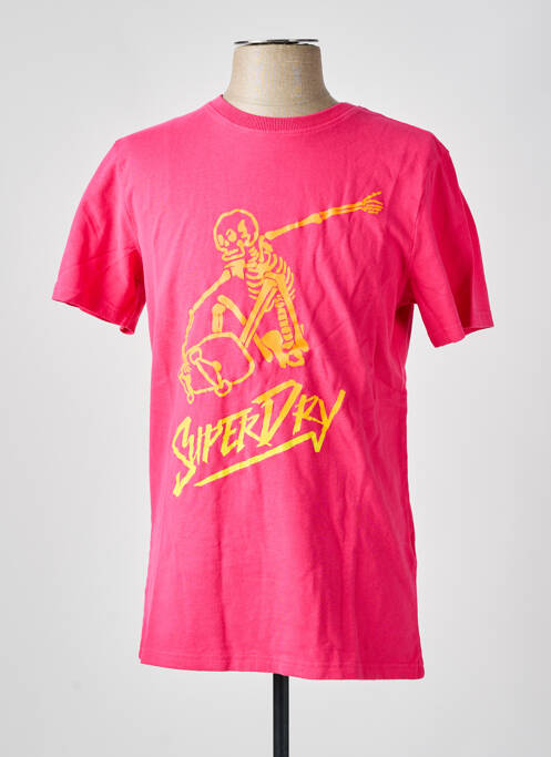T-shirt rose SUPERDRY pour homme