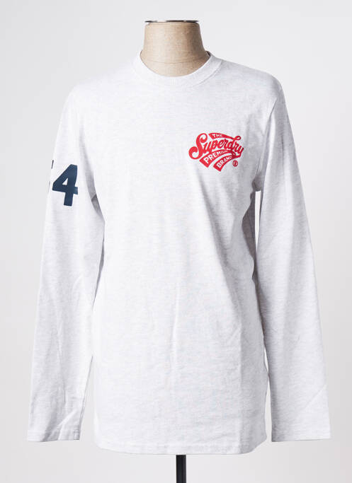 T-shirt gris SUPERDRY pour homme
