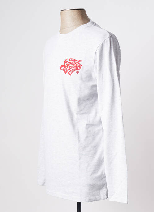 T-shirt gris SUPERDRY pour homme