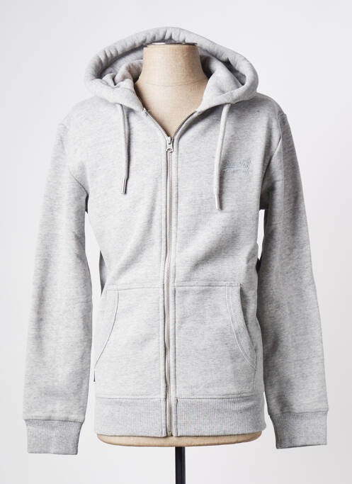 Sweat-shirt gris SUPERDRY pour homme