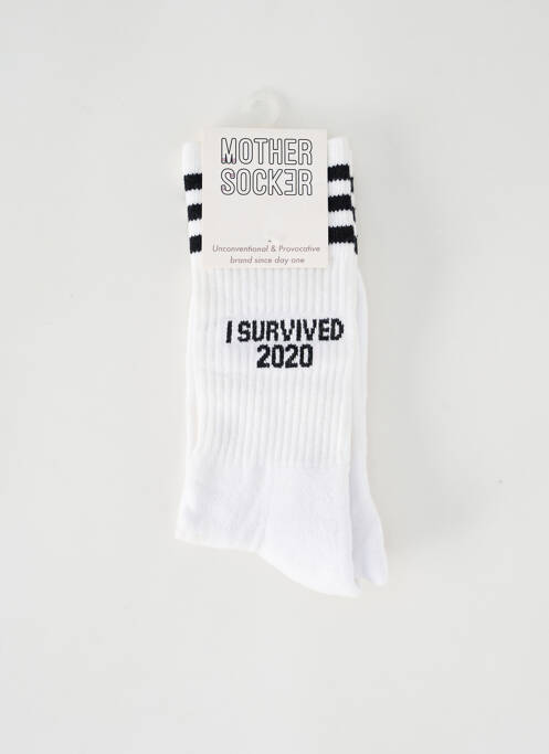 Chaussettes blanc MOTHER SOCKER pour unisexe