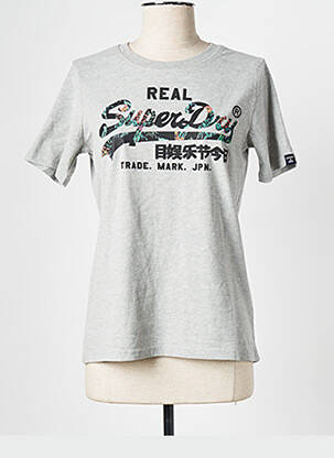 T-shirt gris SUPERDRY femme