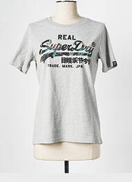 T-shirt gris SUPERDRY femme
