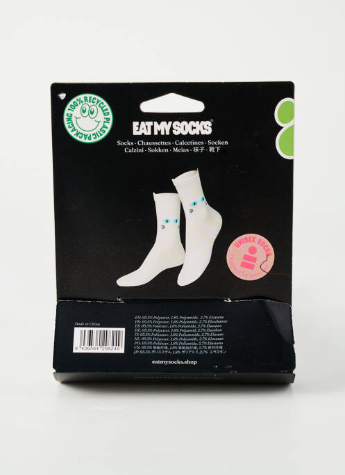 Chaussettes blanc EAT MY SOCKS pour unisexe