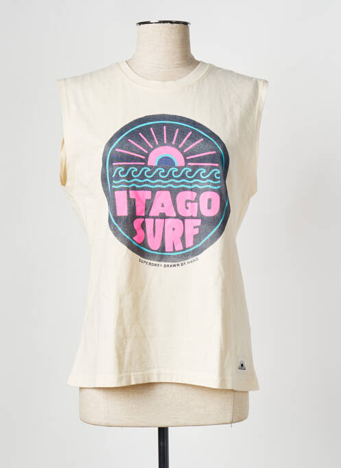 Débardeur beige SUPERDRY pour femme